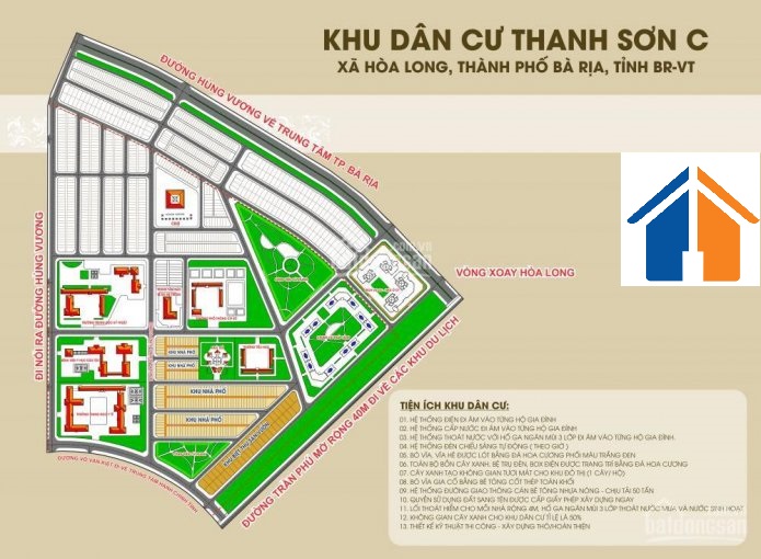 Mặt bằng phân lô khu dân cư Thanh Sơn C Bà Rịa bản nét