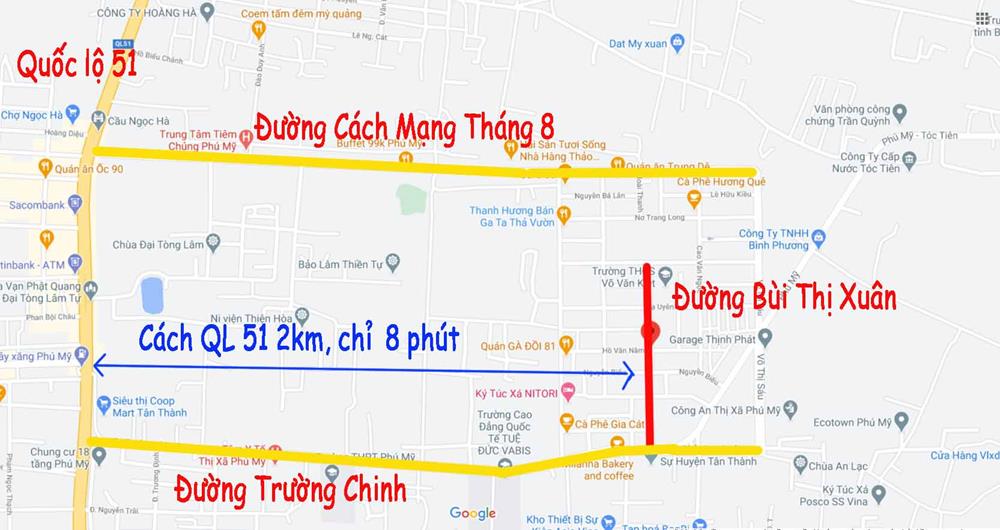 Vị trí đường Bùi Thị Xuân