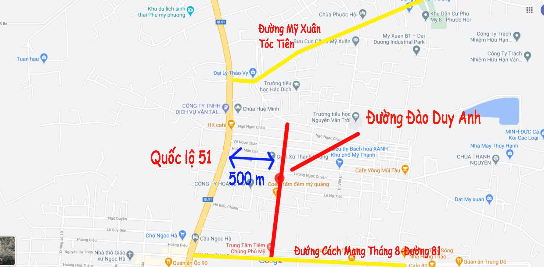 Bán đất mặt tiền đường Đào Duy Anh thị xã Phú Mỹ