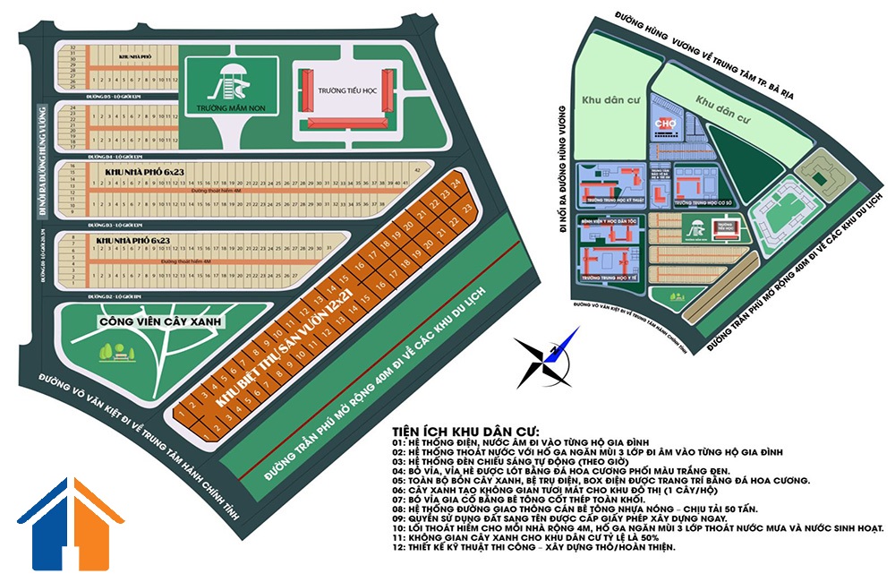 Tổng quan mặt bằng khu dân cư Thanh Sơn C Bà Rịa